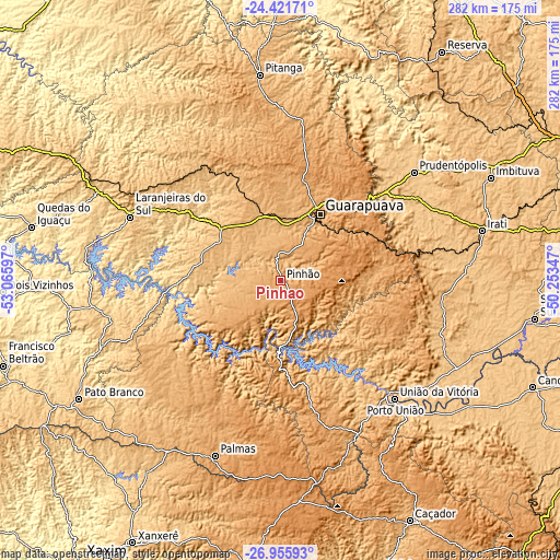 Topographic map of Pinhão