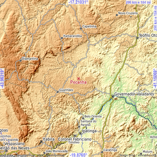 Topographic map of Peçanha