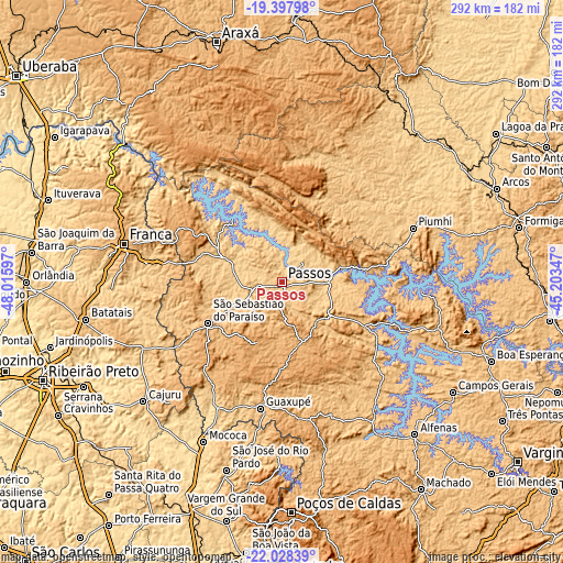 Topographic map of Passos