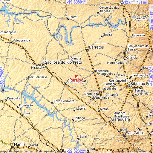 Topographic map of Paraíso