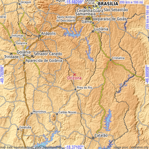 Topographic map of Orizona