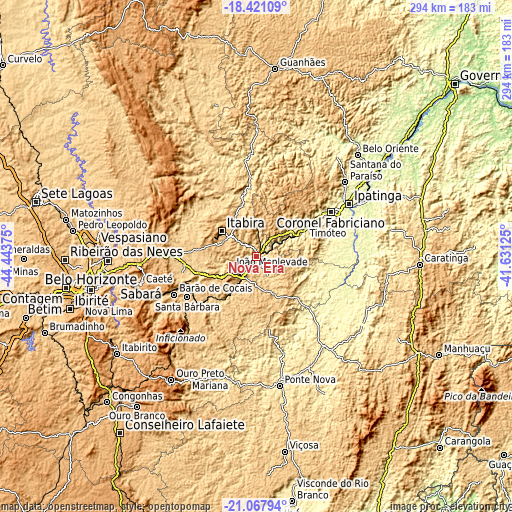 Topographic map of Nova Era