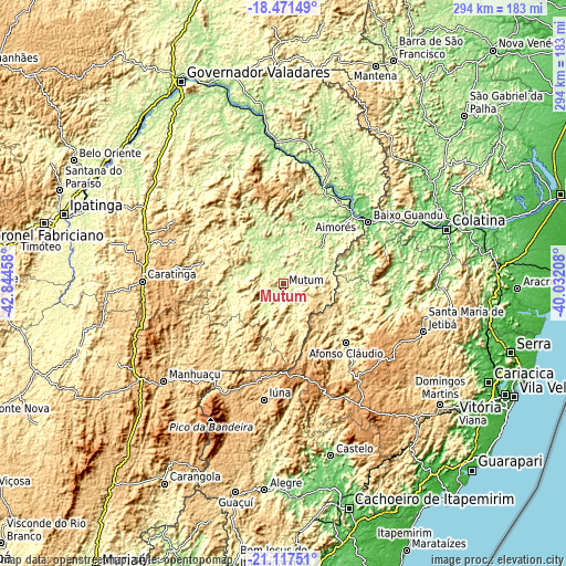 Topographic map of Mutum