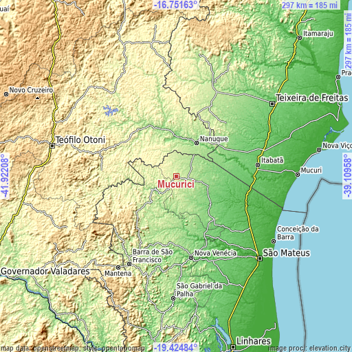 Topographic map of Mucurici