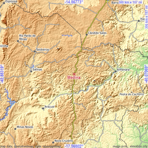 Topographic map of Medina