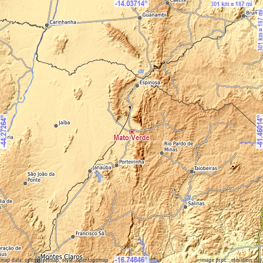 Topographic map of Mato Verde