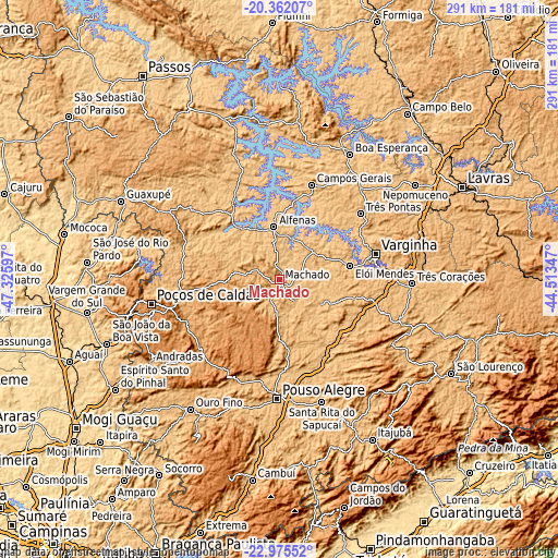 Topographic map of Machado