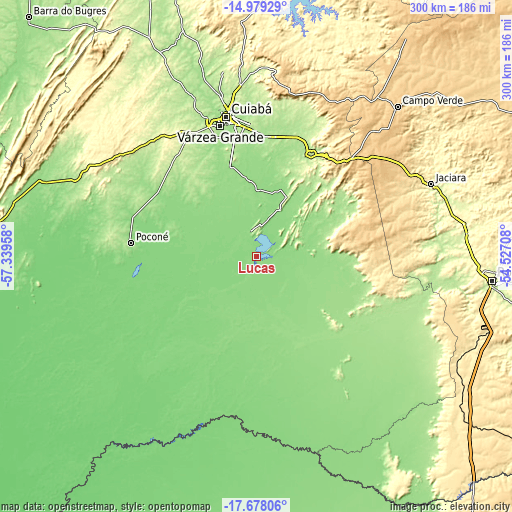 Topographic map of Lucas