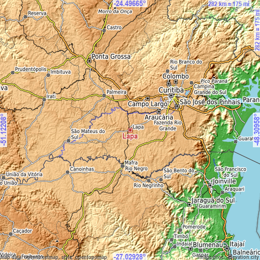 Topographic map of Lapa