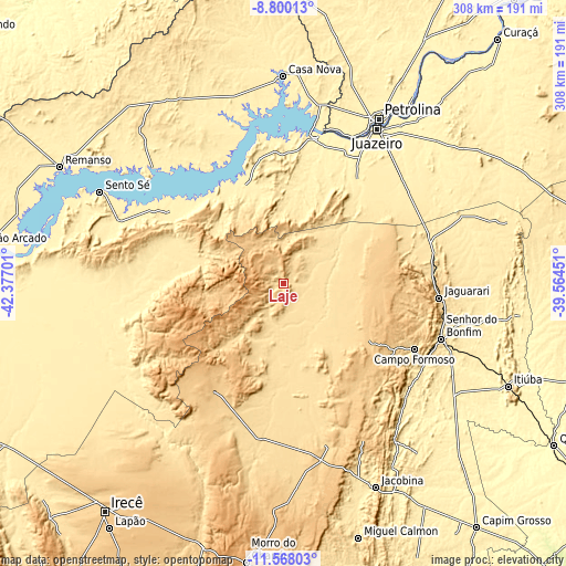 Topographic map of Laje