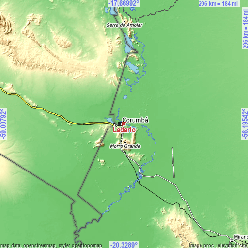 Topographic map of Ladário