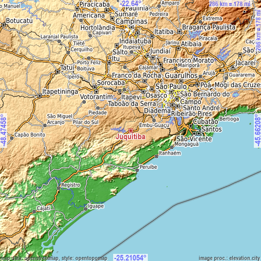 Topographic map of Juquitiba