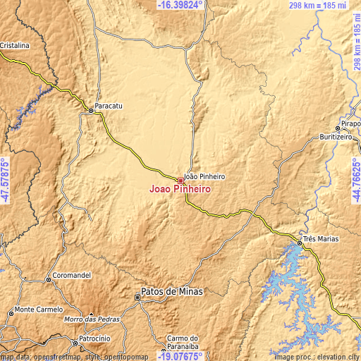 Topographic map of João Pinheiro