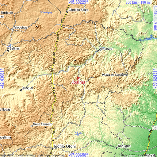 Topographic map of Joaíma
