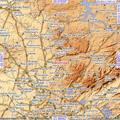 Topographic map of Jacutinga