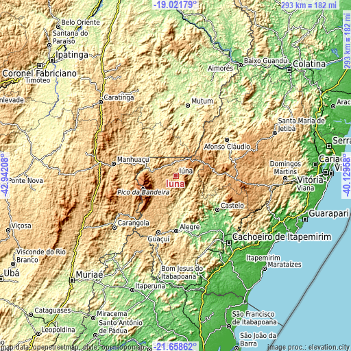 Topographic map of Iúna