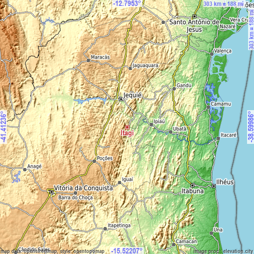 Topographic map of Itagi
