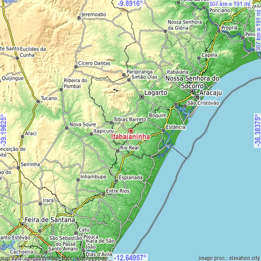 Topographic map of Itabaianinha