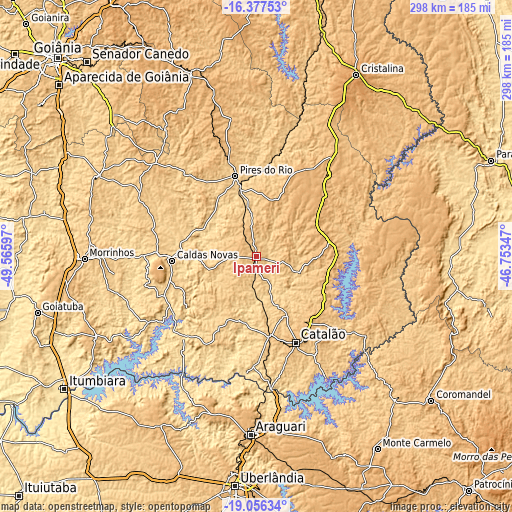 Topographic map of Ipameri