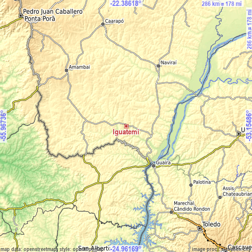 Topographic map of Iguatemi