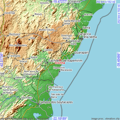 Topographic map of Iconha