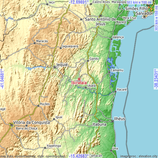 Topographic map of Ibirataia