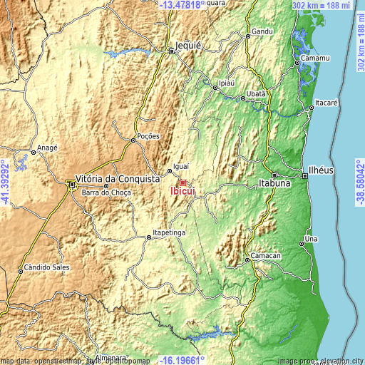 Topographic map of Ibicuí