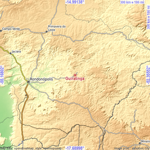 Topographic map of Guiratinga
