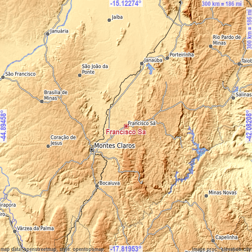 Topographic map of Francisco Sá