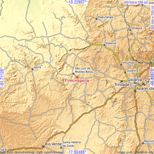 Topographic map of Firminópolis