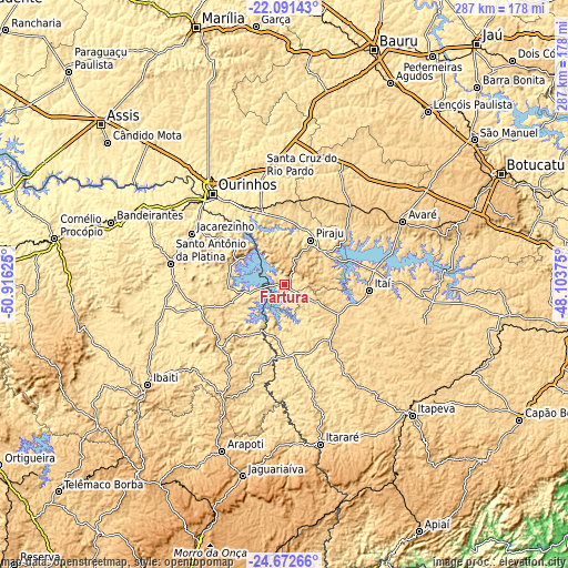 Topographic map of Fartura