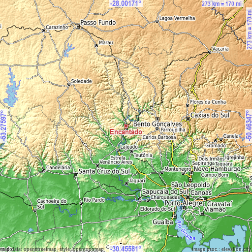 Topographic map of Encantado