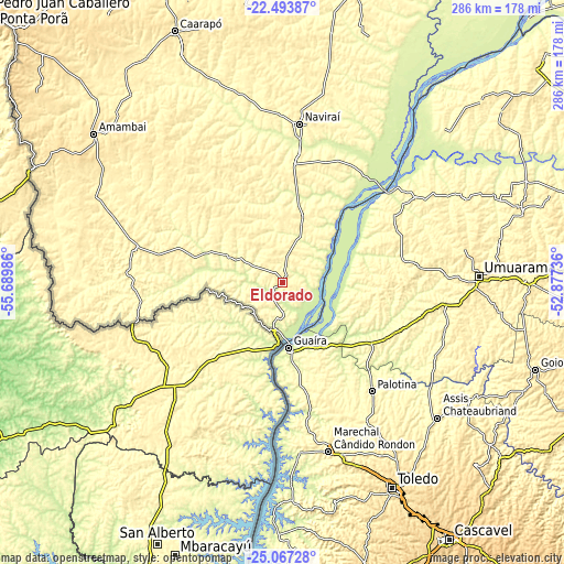 Topographic map of Eldorado