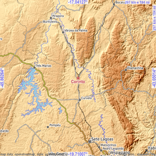 Topographic map of Corinto