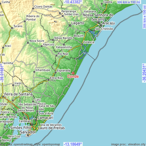 Topographic map of Conde