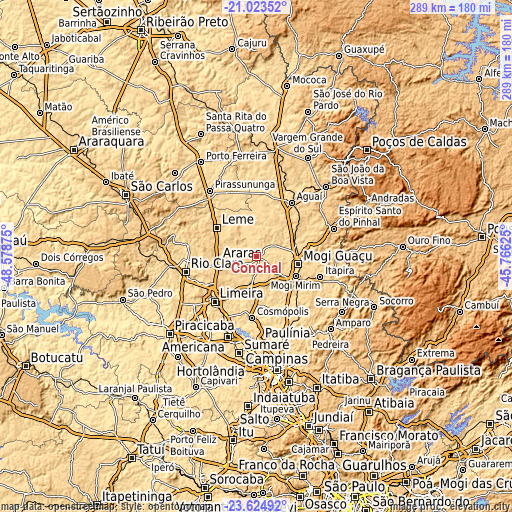 Topographic map of Conchal