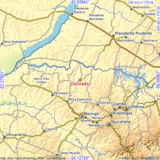 Topographic map of Colorado