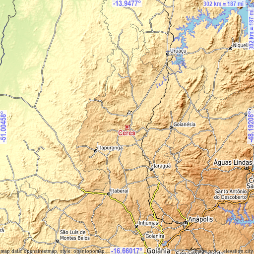 Topographic map of Ceres