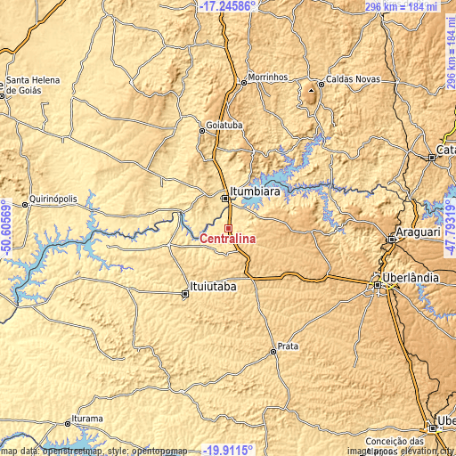Topographic map of Centralina