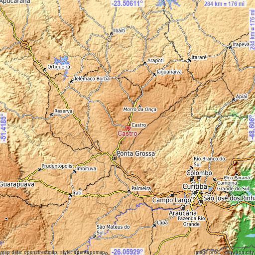 Topographic map of Castro