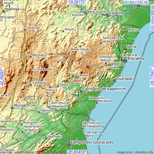 Topographic map of Castelo