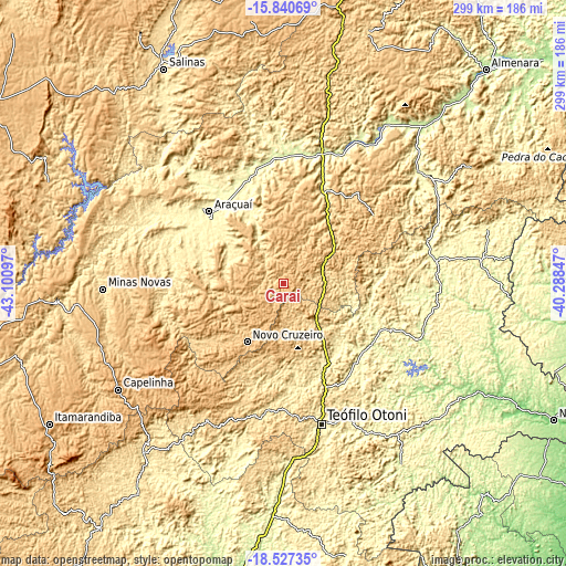 Topographic map of Caraí