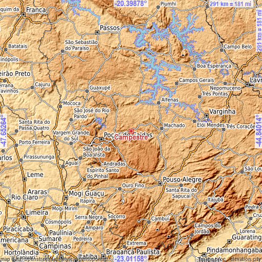 Topographic map of Campestre