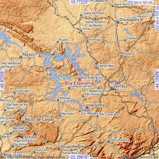 Topographic map of Boa Esperança