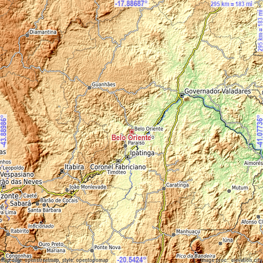 Topographic map of Belo Oriente