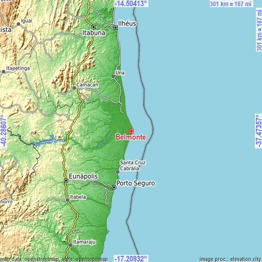 Topographic map of Belmonte