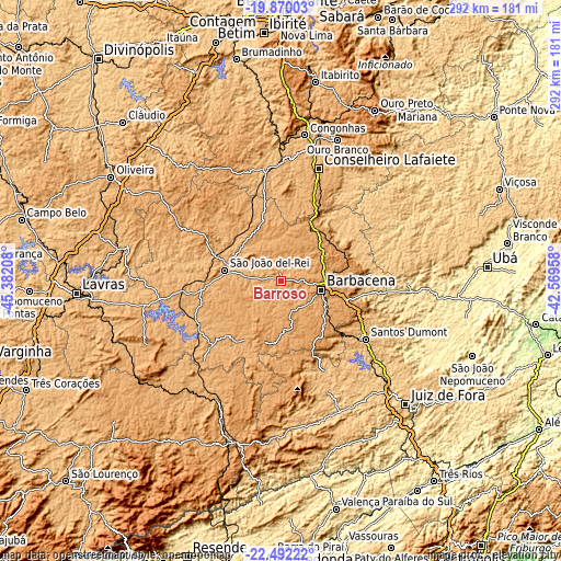 Topographic map of Barroso