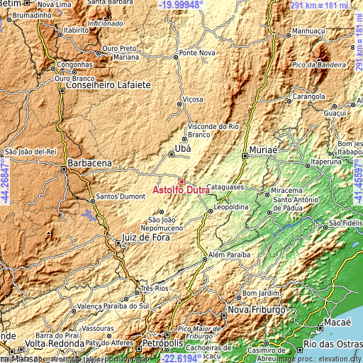 Topographic map of Astolfo Dutra