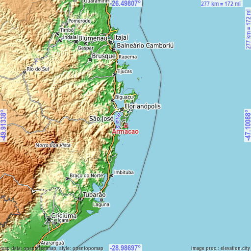 Topographic map of Armação