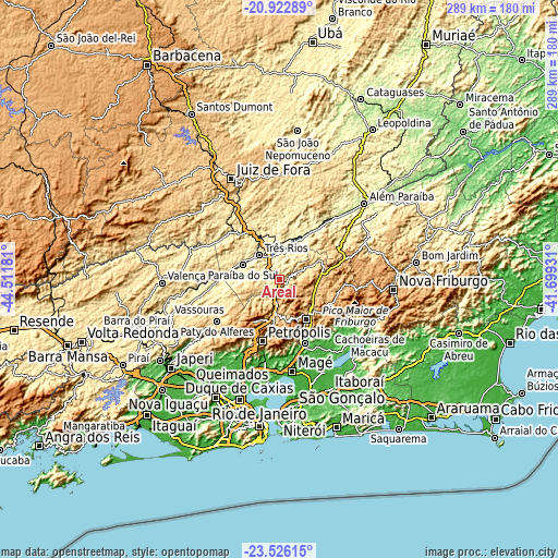 Topographic map of Areal